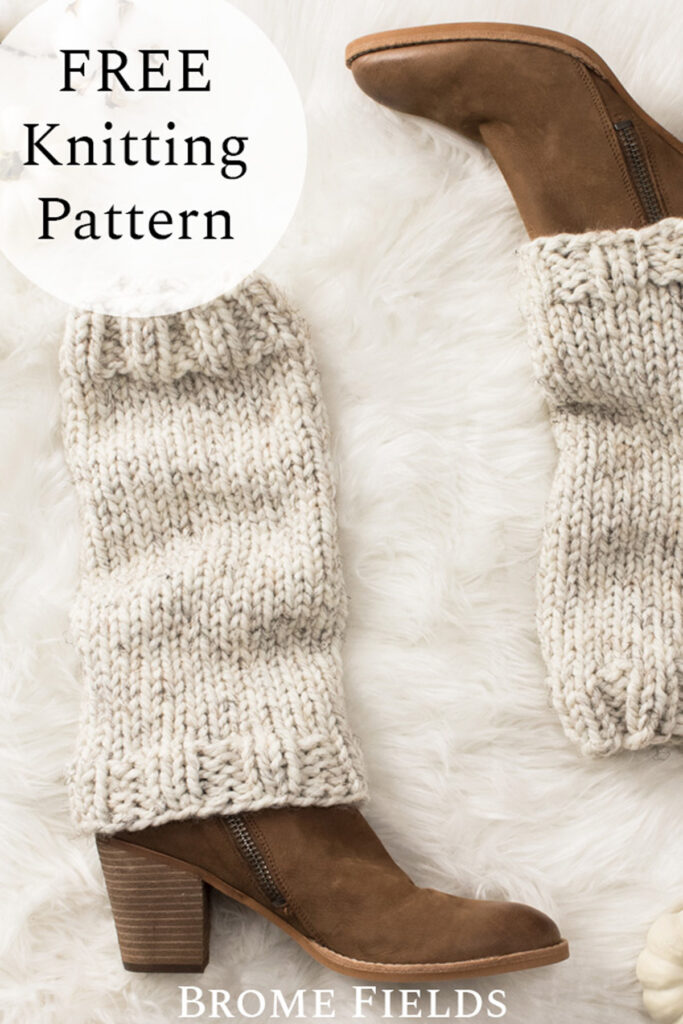 modern knit leg warmers on a faux fur blanket in a cozy setting