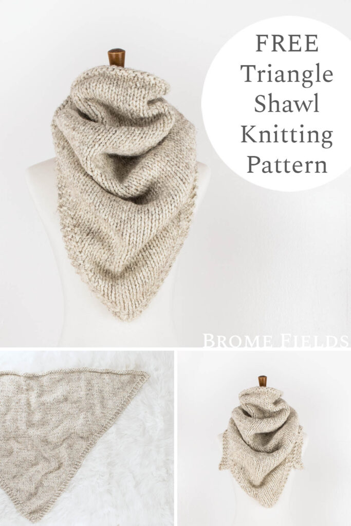 multiple pics of a chunky knit shawl