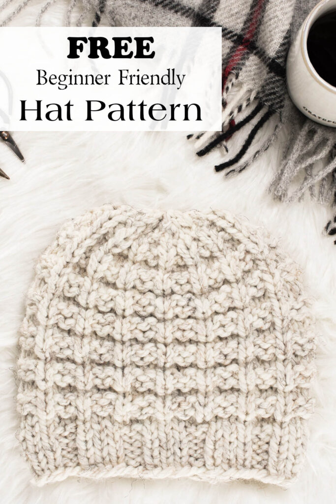 pic of a hand knit chunky hat