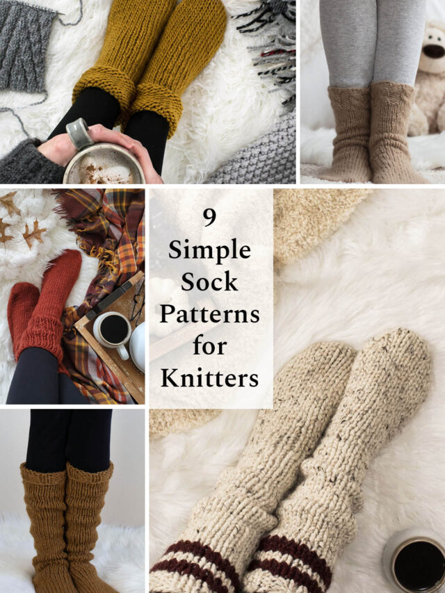 9 FREE Simple Sock Patterns for Knitters