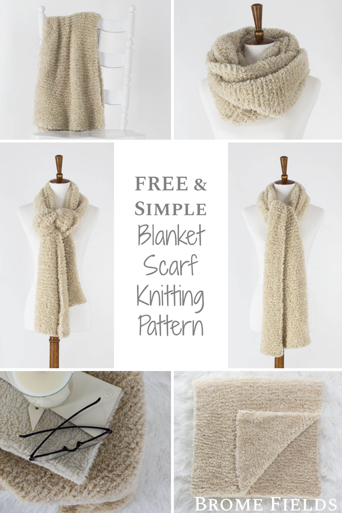 Simple Soft Scarf Knitting Pattern Brome Fields