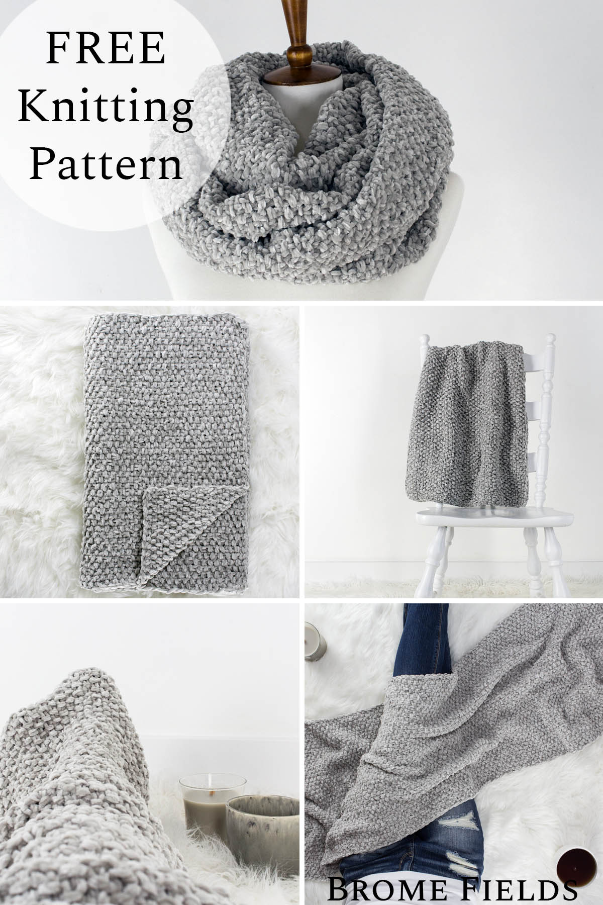 Velvet Textured Scarf Pattern : Free Knitting Pattern : Brome Fields