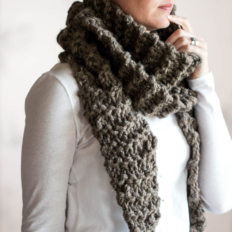 Chunky Knit Triangle Scarf