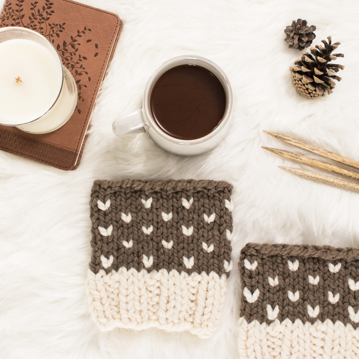 2-in-1 boot toppers laying on a faux fur blanket