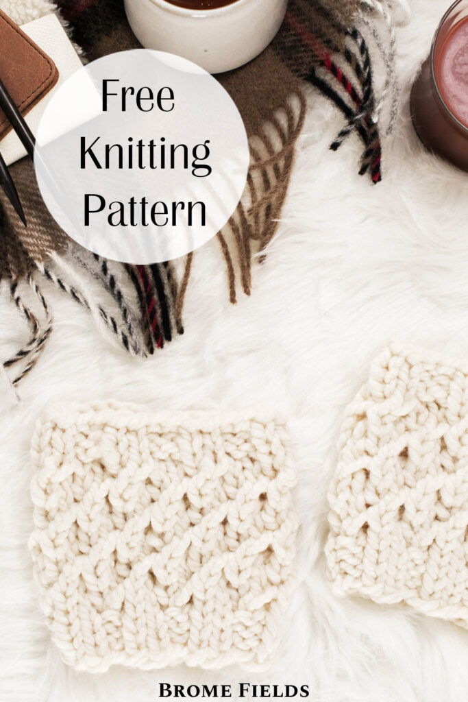 Chunky Boot Cuffs laying on a faux fur blanket