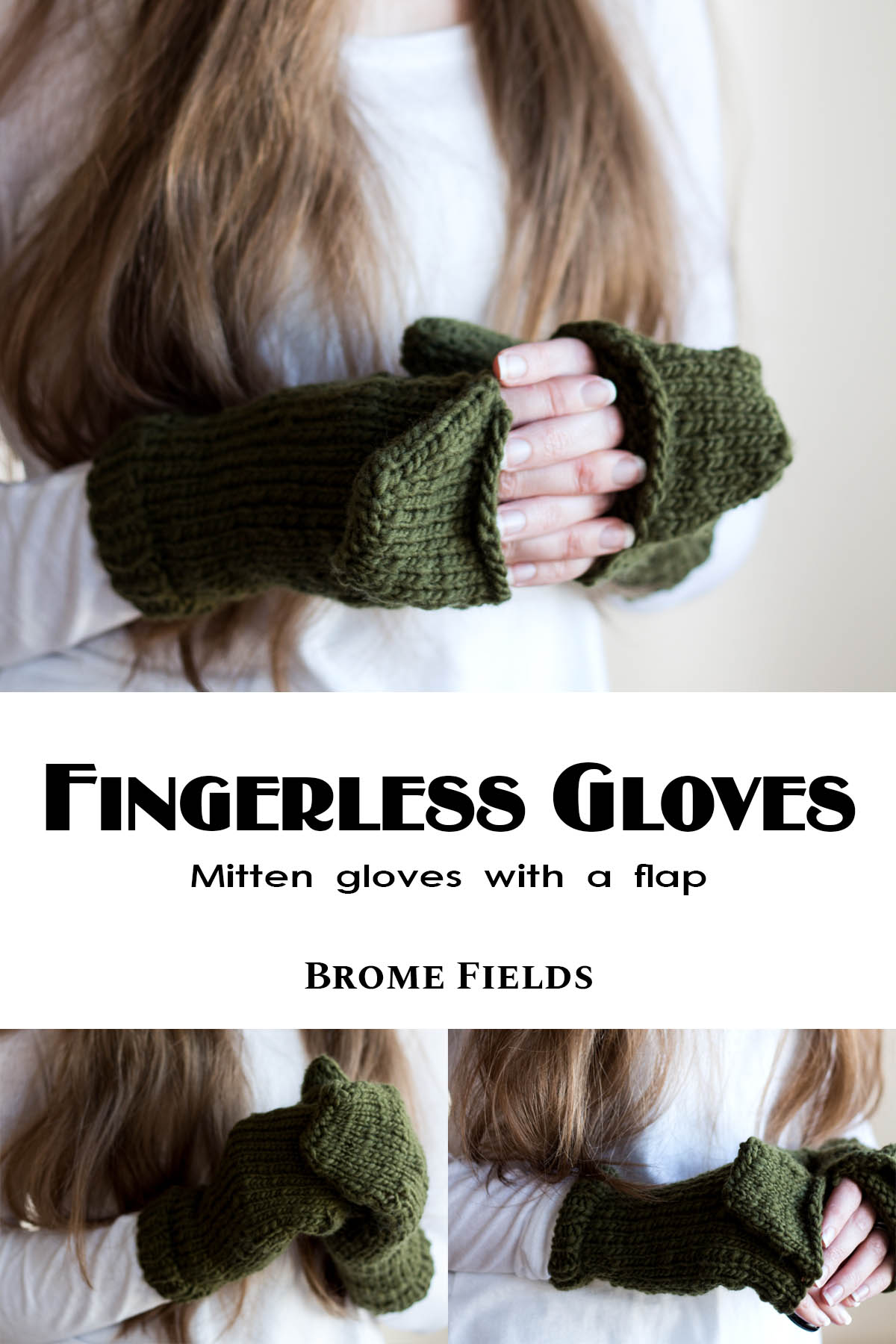 Fingerless Gloves Mittens Knitting Pattern : Brome Fields