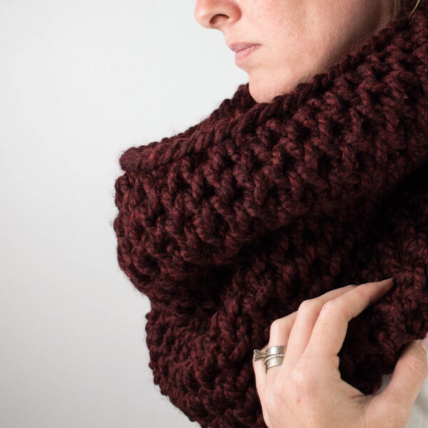 a brioche cowl displayed on a model