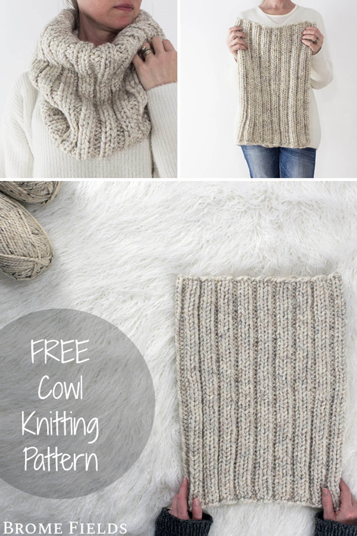 Ribbed Cowl Knitting Pattern : Brome Fields