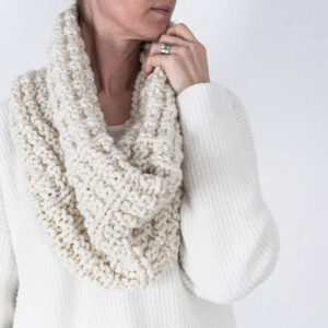 oversized cowl worn by a model