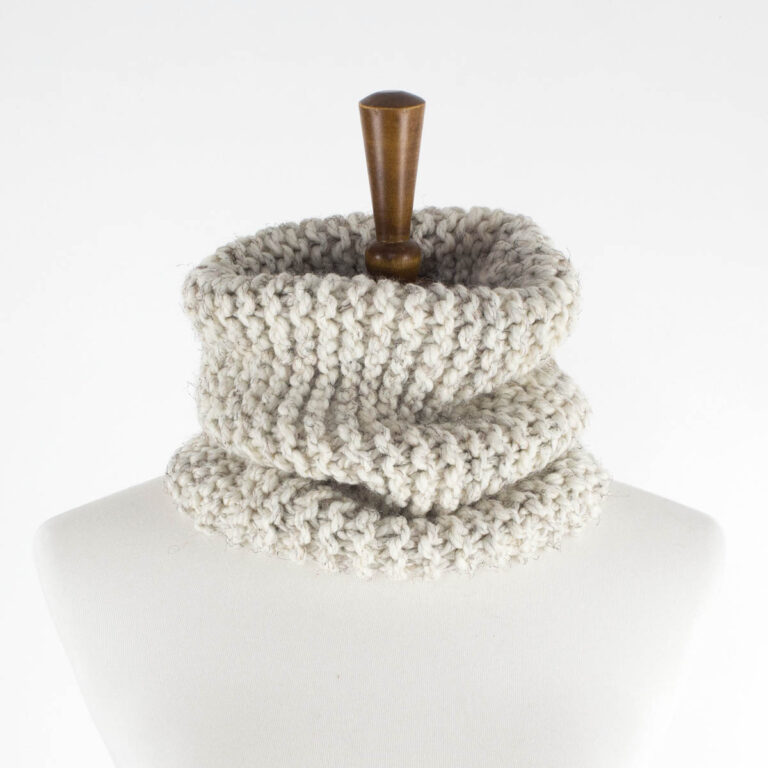 a simple cowl displayed on a dress form