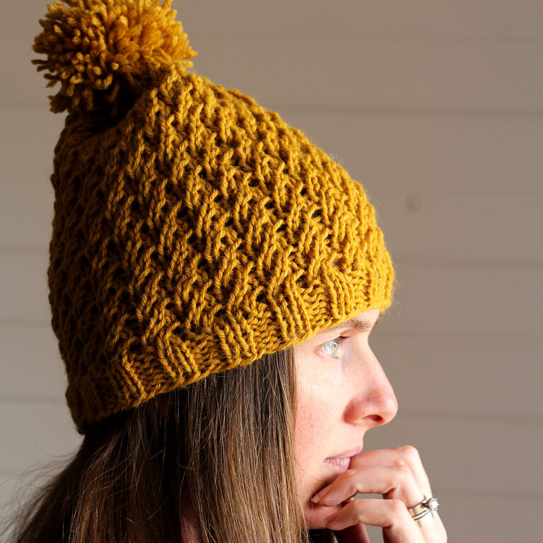 model wearing a adult beanie hat