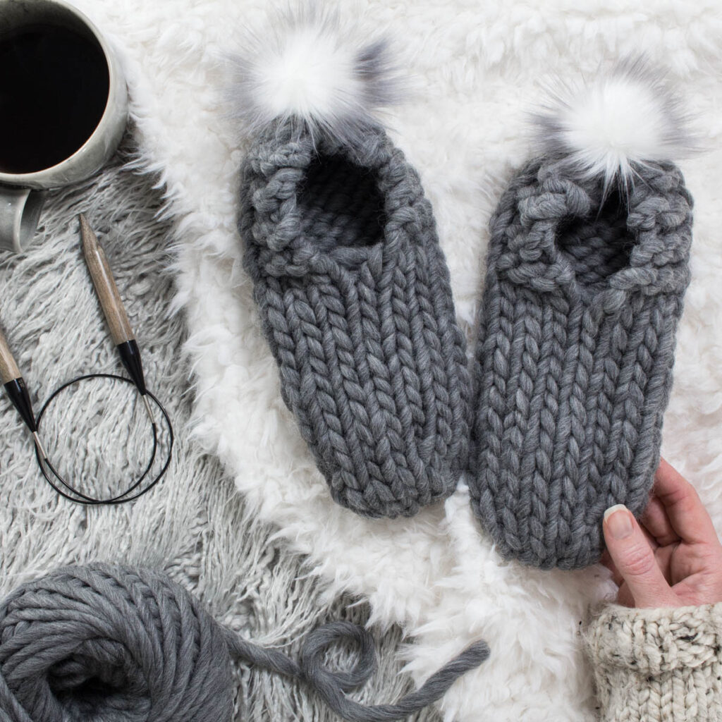 Bernat blanket yarn knit slippers hotsell
