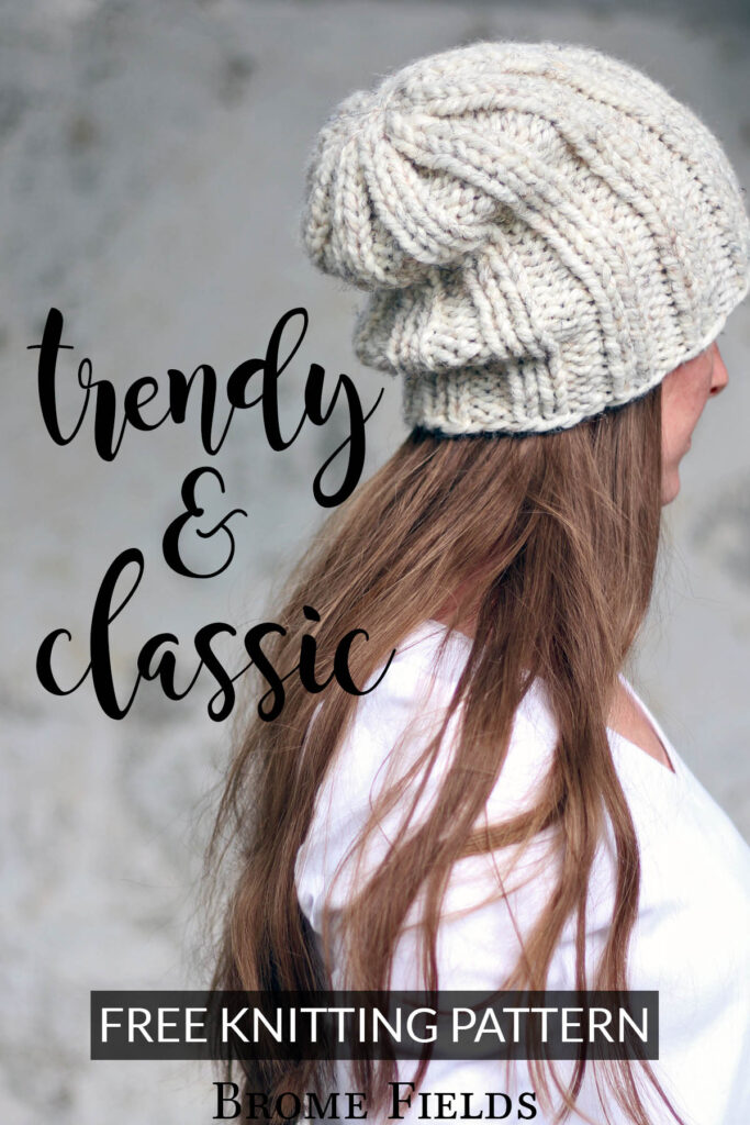 model wearing a double rib knit hat