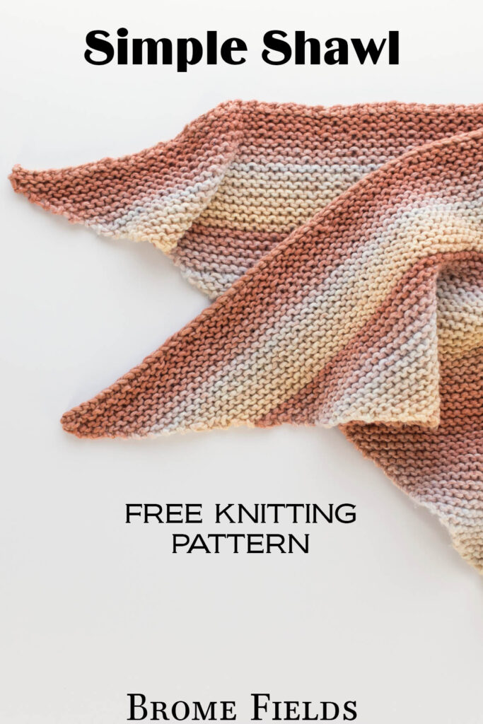 easy garter stitch triangle scarf shawl laying flat