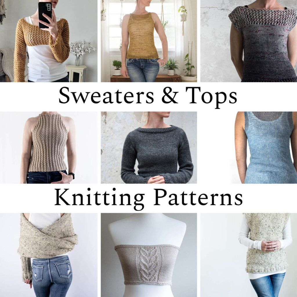 Multiple pics of the sweater & top knitting patterns