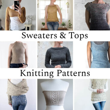 Multiple pics of the sweater & top knitting patterns