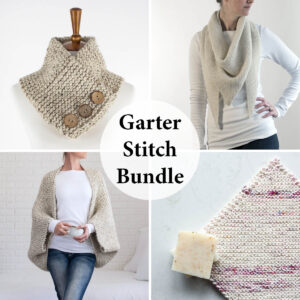 multiple pics of garter stitch knitting projects