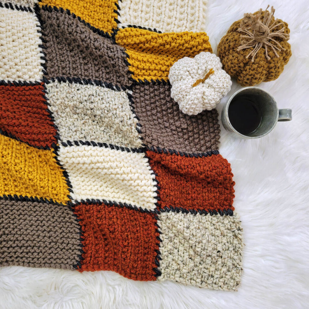 pic of a chunky patchwork throw blanket