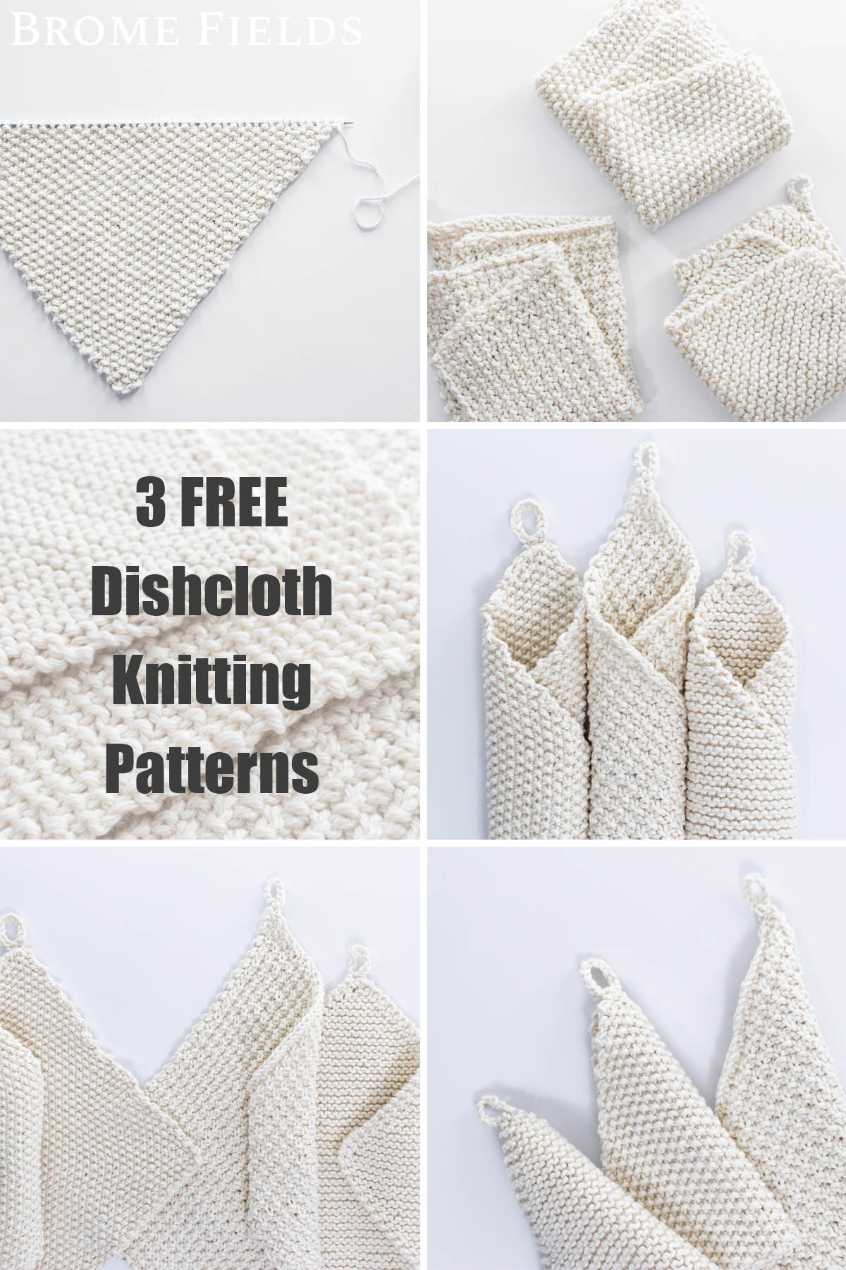 multiple pics of 3 corner-to-corner dishcloths