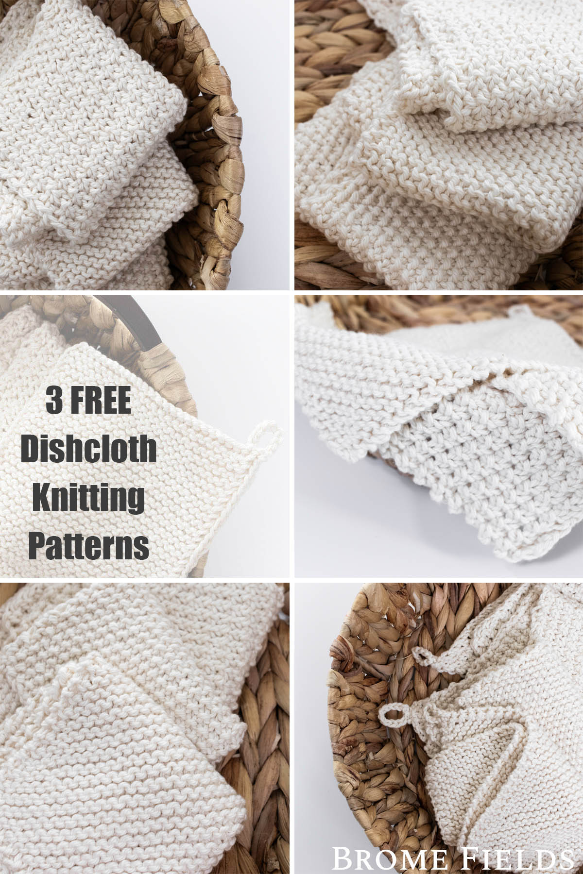 multiple pics of 3 corner-to-corner dishcloths